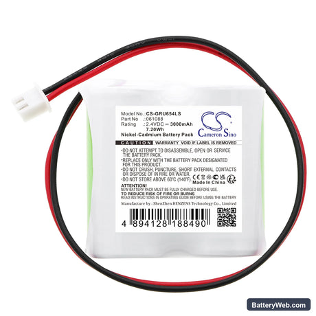Legrand 062632 Replacement Battery, 2.4V, 3000mAh, Ni-MH 3