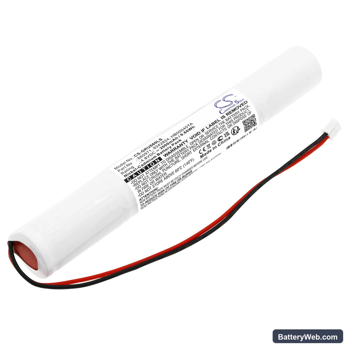 Legrand URA ONE 6 616 40 Replacement Battery, 4.8V, 2000mAh, Ni-CD 1