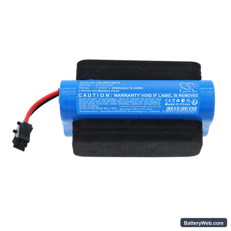 GRE Electric Super Vac VCB10P Replacement Battery, 7.4V, 2600mAh, Li-ion 3