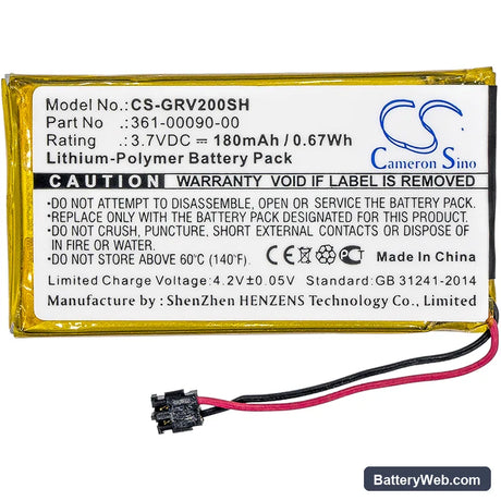 Garmin Vivoactive HR Replacement Battery, 3.7V, 180mAh, Li-Polymer 3