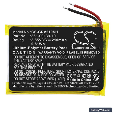 Garmin FENIX 7S Replacement Battery, 3.85V, 210mAh, Li-Polymer 3