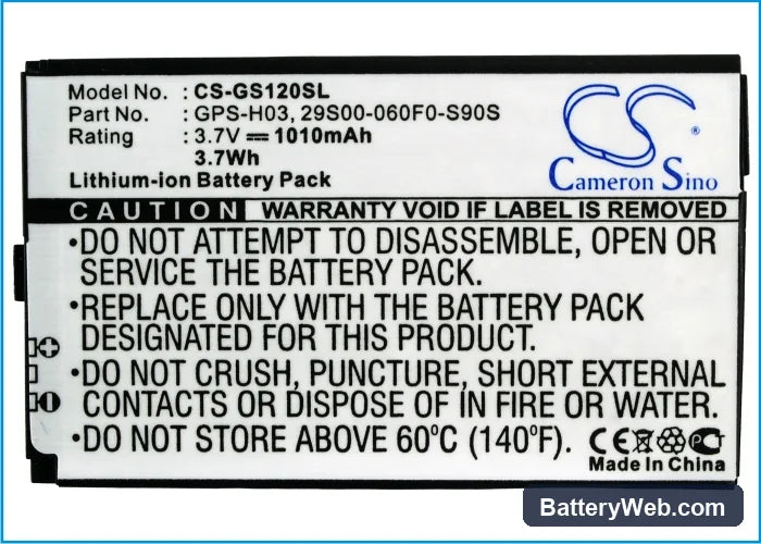 GSmart S1200 Replacement Battery, 3.7V, 1010mAh, Li-ion 5