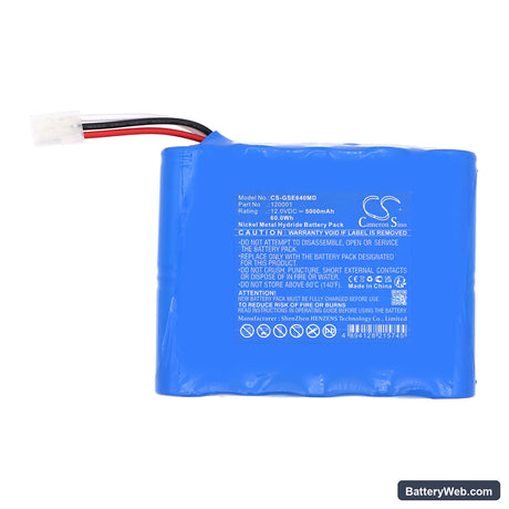Genesis Sealer Rapid Seal SE640 Replacement Battery, 12V, 5000mAh, Ni-MH 3