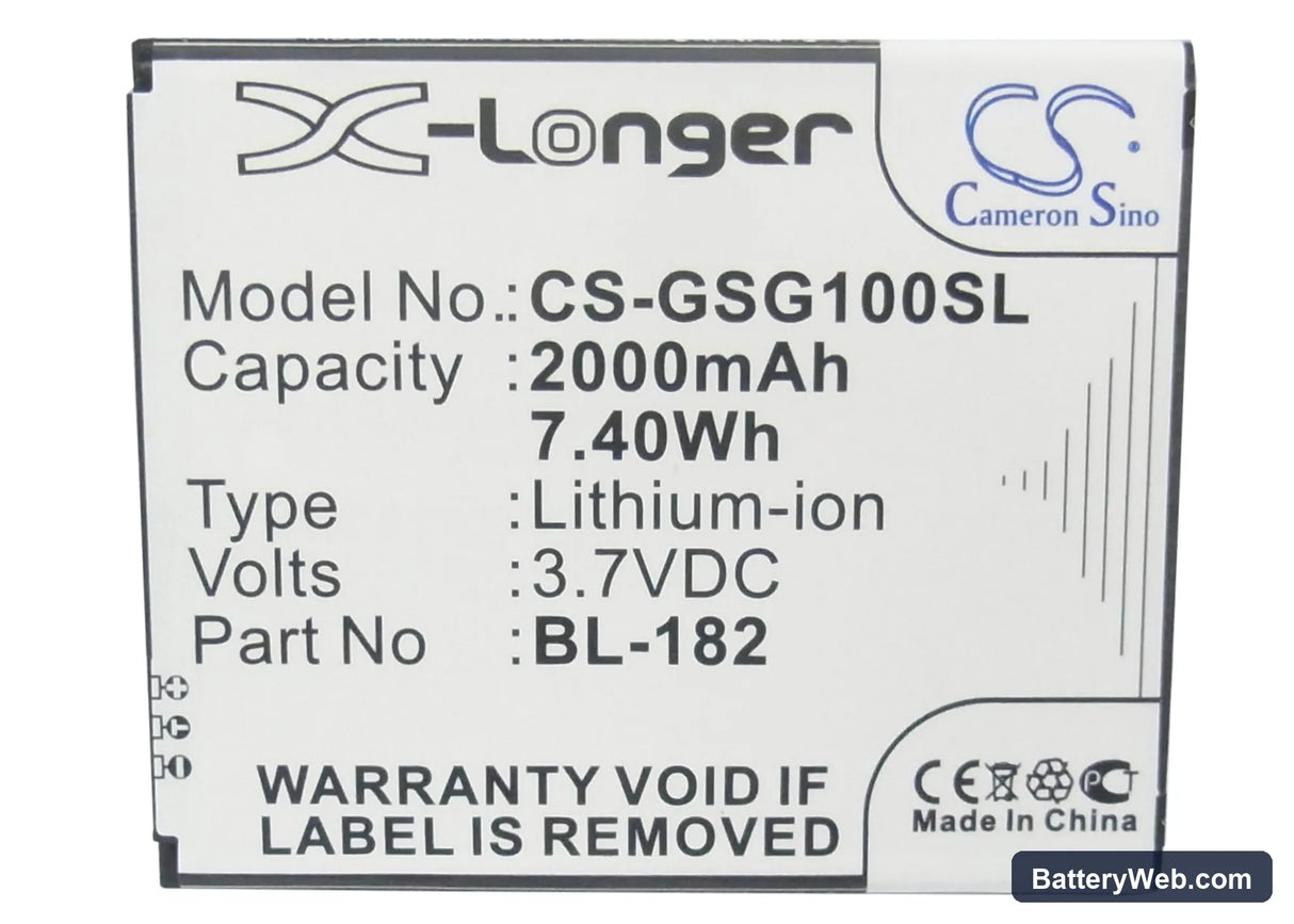 GSmart S1 Replacement Battery, 3.7V, 2000mAh, Li-ion 5