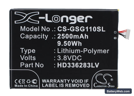 Green Orange N1 Replacement Battery, 3.8V, 2500mAh, Li-Polymer 1