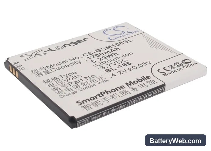 GSmart Maya M1 Replacement Battery, 3.7V, 1700mAh, Li-ion 1