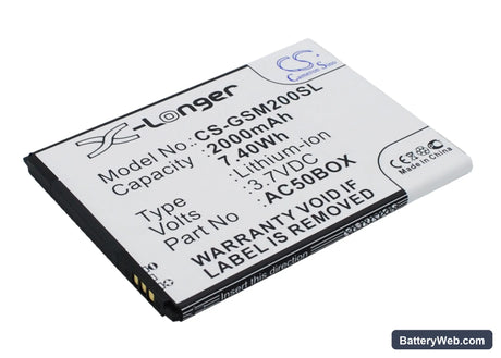 Archos 50b Oxygen Replacement Battery, 3.7V, 2000mAh, Li-ion 2