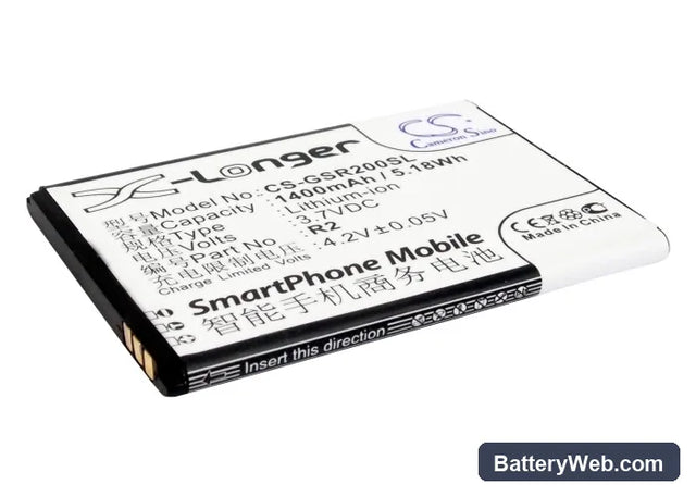 GSmart Roma R2 Replacement Battery, 3.7V, 1400mAh, Li-ion 1