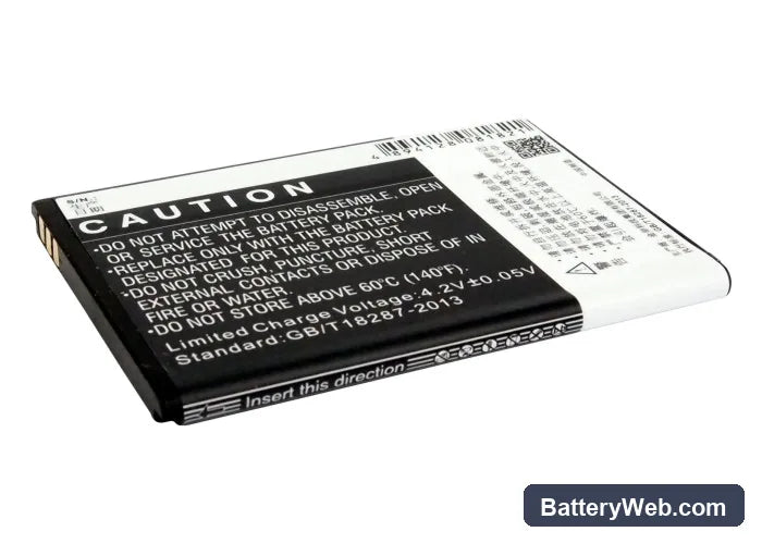 GSmart Roma R2 Replacement Battery, 3.7V, 1400mAh, Li-ion 3
