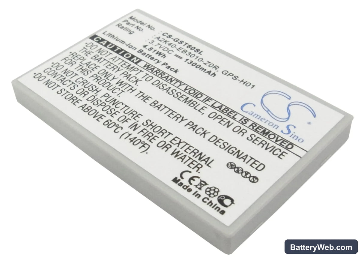 Gigabyte gSmart t600 Replacement Battery, 3.7V, 1300mAh, Li-ion 1