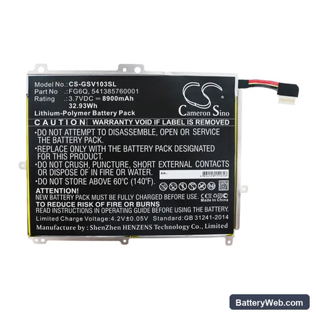 Gigaset QV1030 Replacement Battery, 3.7V, 8900mAh, Li-Polymer 3