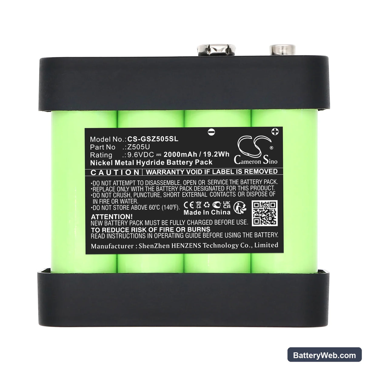Gossen METRISO Replacement Battery, 9.6V, 2000mAh, Ni-MH 5