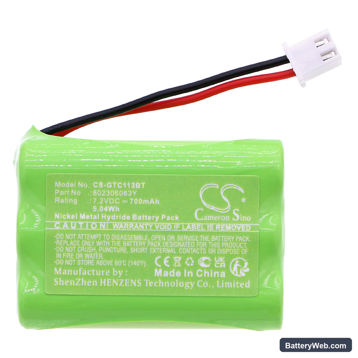 Guardsman Wireless Alarm Control Panel Replacement Battery, 7.2V, 700mAh, Ni-MH 3