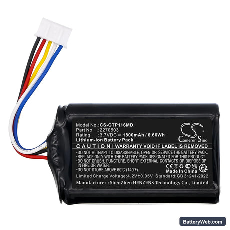 Getinge OP Table1160 Replacement Battery, 3.7V, 1800mAh, Li-ion 3