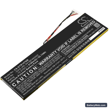 Gateway Aero 14 K7 Replacement Battery, 15.2V, 6100mAh, Li-Polymer 1