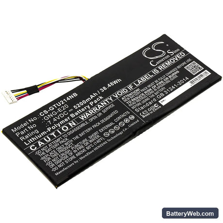 Getac U2142-i5-3337U Replacement Battery, 7.4V, 5200mAh, Li-Polymer 1