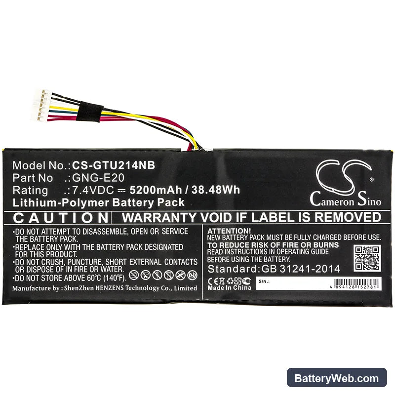 Getac U2142-i5-3337U Replacement Battery, 7.4V, 5200mAh, Li-Polymer 3