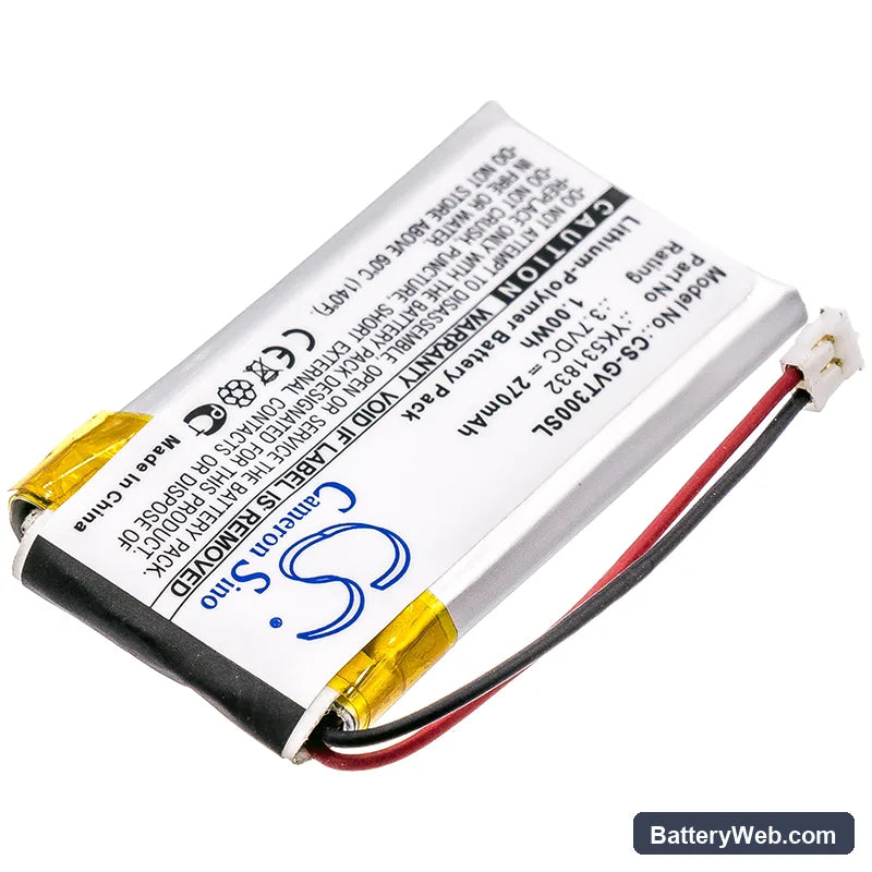 Golf Buddy VT3 GPS Rangefinder Replacement Battery, 3.7V, 270mAh, Li-Polymer 2