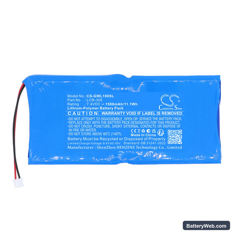 GW Instek LCR-1000 Replacement Battery, 7.4V, 1500mAh, Li-Polymer 3