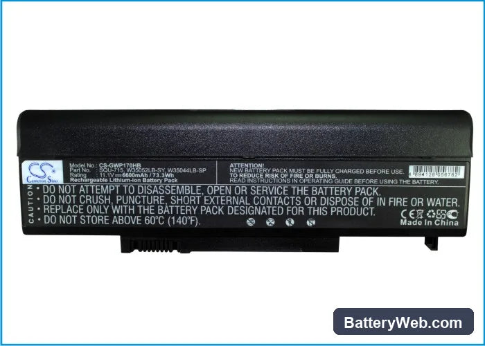 Gateway T6810 Replacement Battery, 11.1V, 6600mAh, Li-ion 5