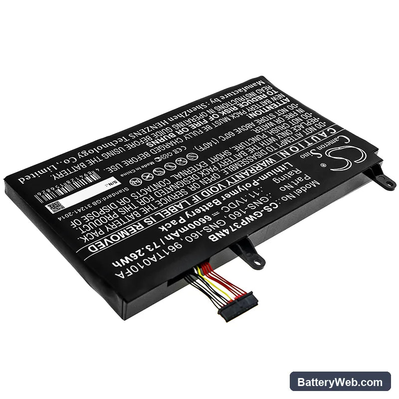 Gateway Replacement Battery, 11.1V, 6600mAh, Li-Polymer 2