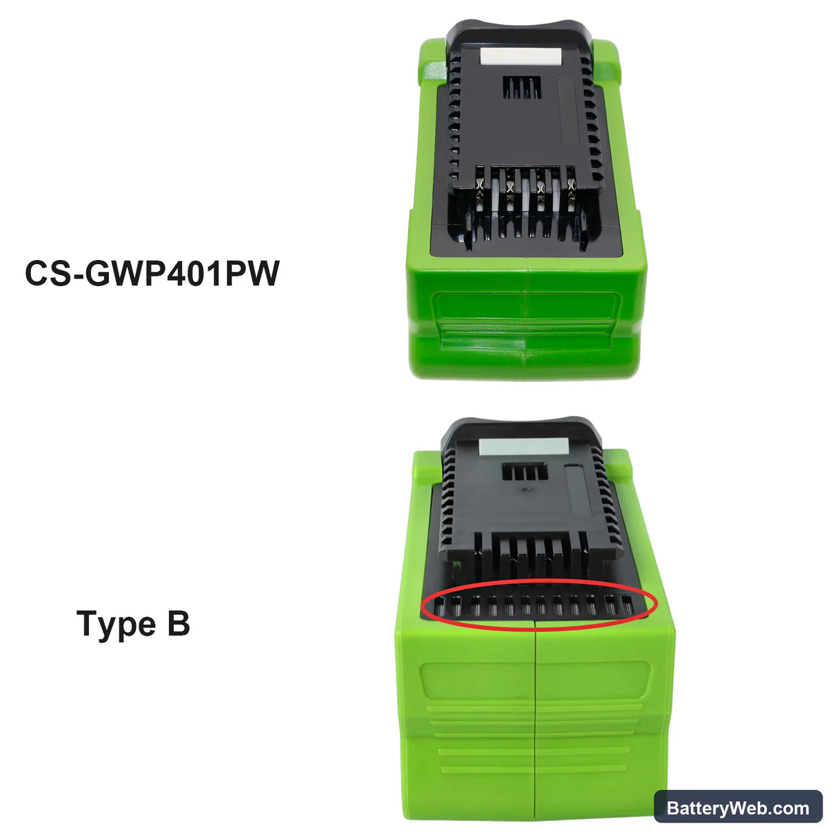 GreenWorks G-MAX 40V Replacement Battery, 40V, 2000mAh, Li-ion 6