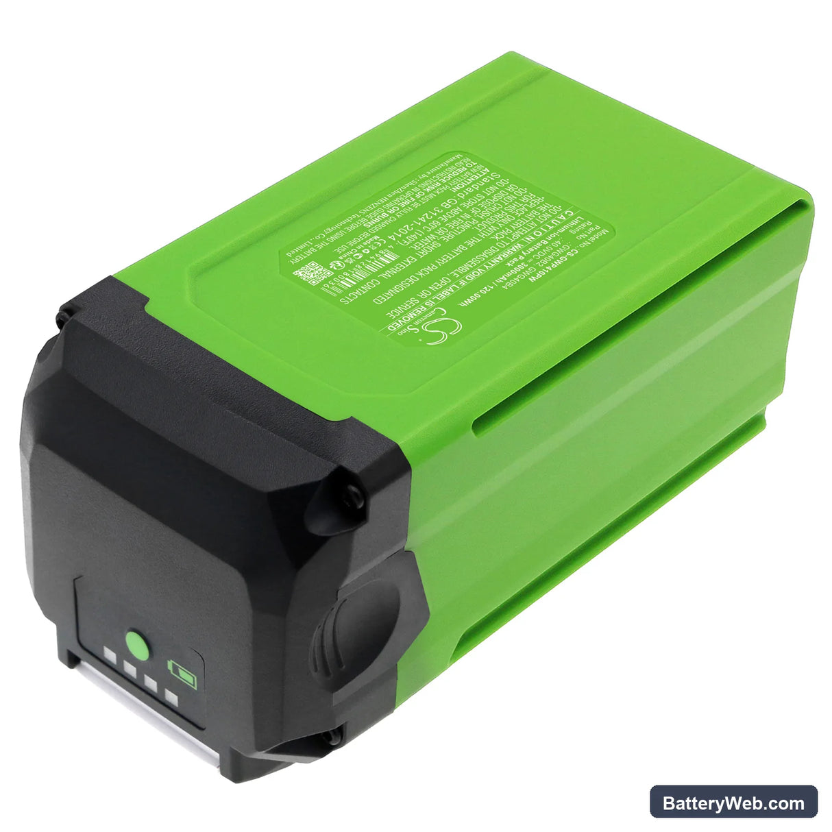 GreenWorks 40V 12" Chainsaw Replacement Battery, 40V, 3000mAh, Li-ion 4