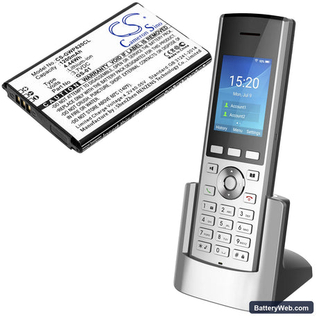 Grandstream WP820 Replacement Battery, 3.7V, 1200mAh, Li-ion 4