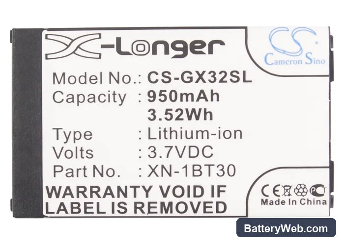 Motorola V750 Replacement Battery, 3.7V, 950mAh, Li-ion 5