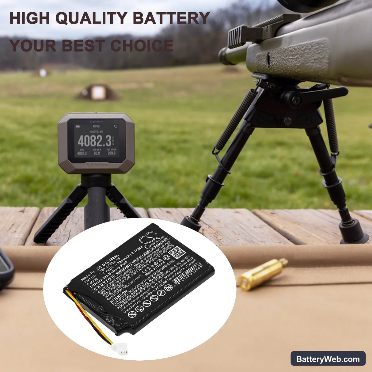 Garmin 0100261810 Replacement Battery, 3.7V, 750mAh, Li-ion 6