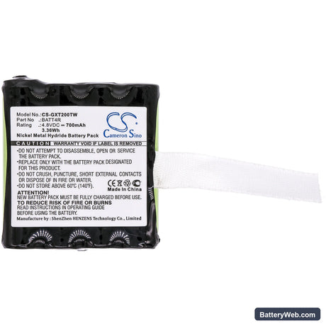 Midland GXT200 Replacement Battery, 4.8V, 700mAh, Ni-MH 5