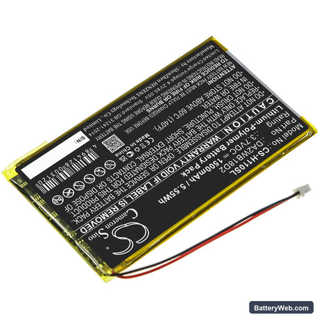 iRiver H110 Replacement Battery, 3.7V, 1500mAh, Li-Polymer 2