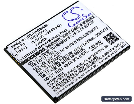 K-Touch Nibiru H1 Replacement Battery, 3.8V, 2000mAh, Li-Polymer 1