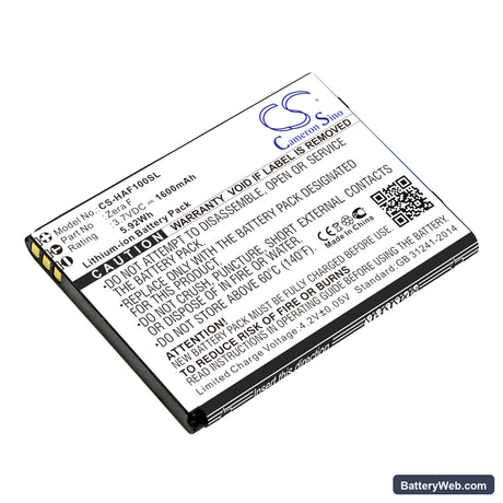 Highscreen Zera F Replacement Battery, 3.7V, 1600mAh, Li-ion 1