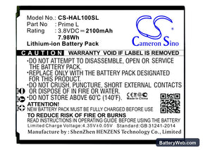 Highscreen Prime L Replacement Battery, 3.8V, 2100mAh, Li-ion 1