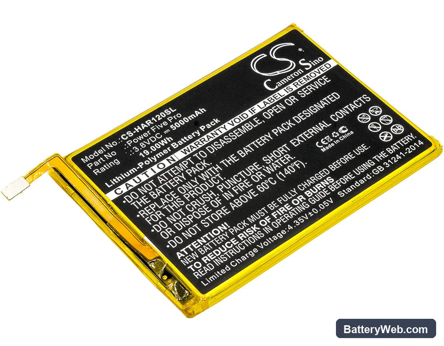 Highscreen Power Five Replacement Battery, 3.8V, 5000mAh, Li-Polymer 1