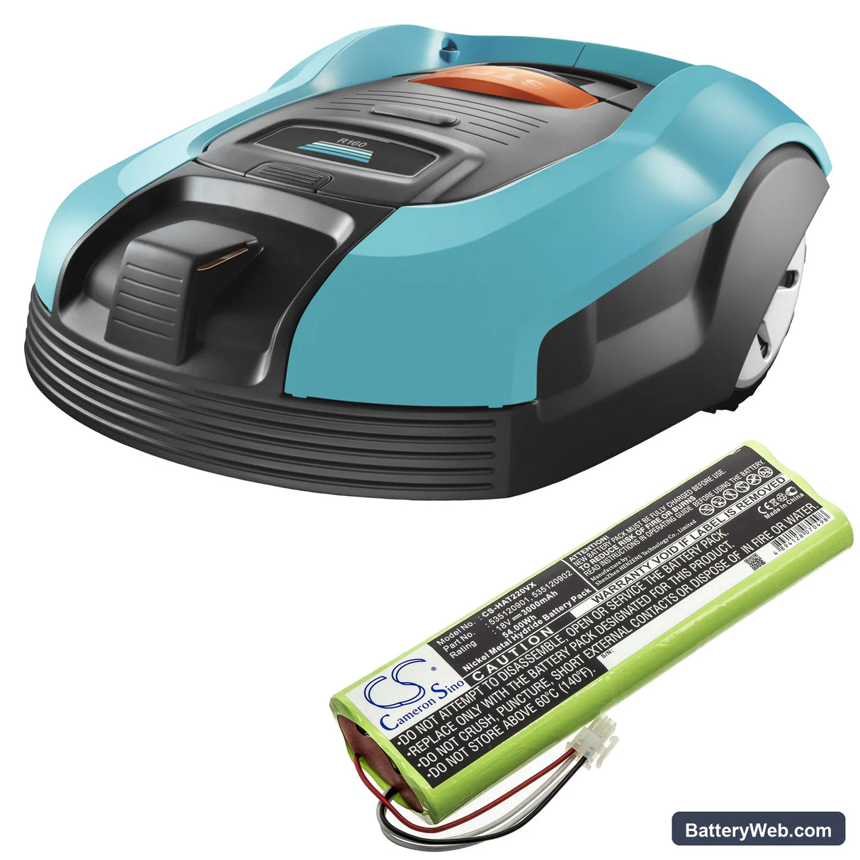 Husqvarna Automover 260ACX Replacement Battery, 18V, 3000mAh, Ni-MH 6