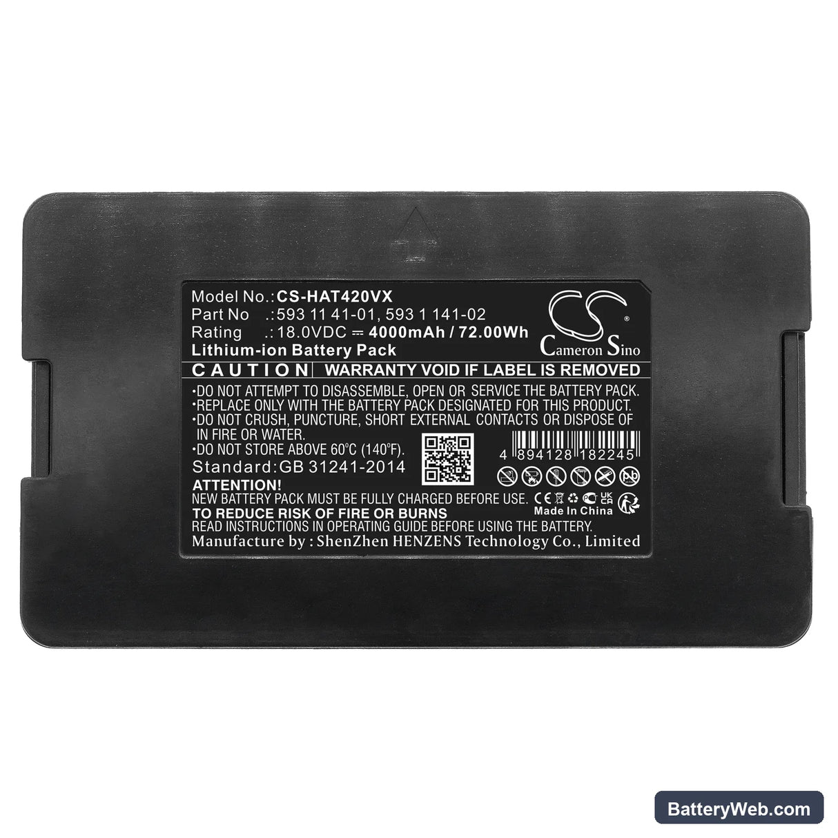 Husqvarna Automower 430XH 2019 Replacement Battery, 18V, 4000mAh, Li-ion 5
