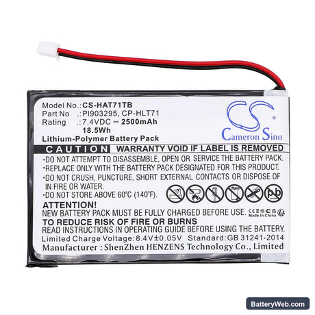 Haier 805-01-NL Replacement Battery, 7.4V, 2500mAh, Li-Polymer 3