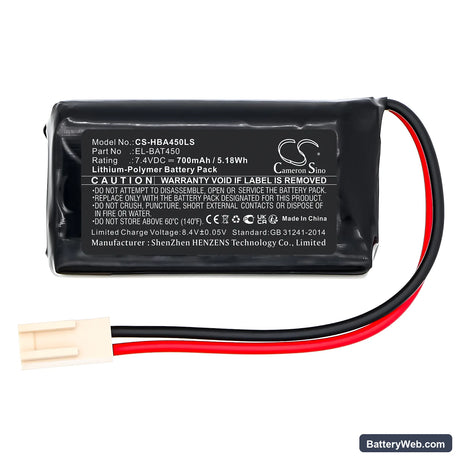 Hochiki Firescape luminaires Replacement Battery, 7.4V, 700mAh, Li-Polymer 3