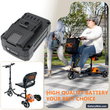 SuperHandy 3 Wheel Power Mobility Scooter Plus Replacement Battery, 48.0V, 2000mAh, Li-ion 6