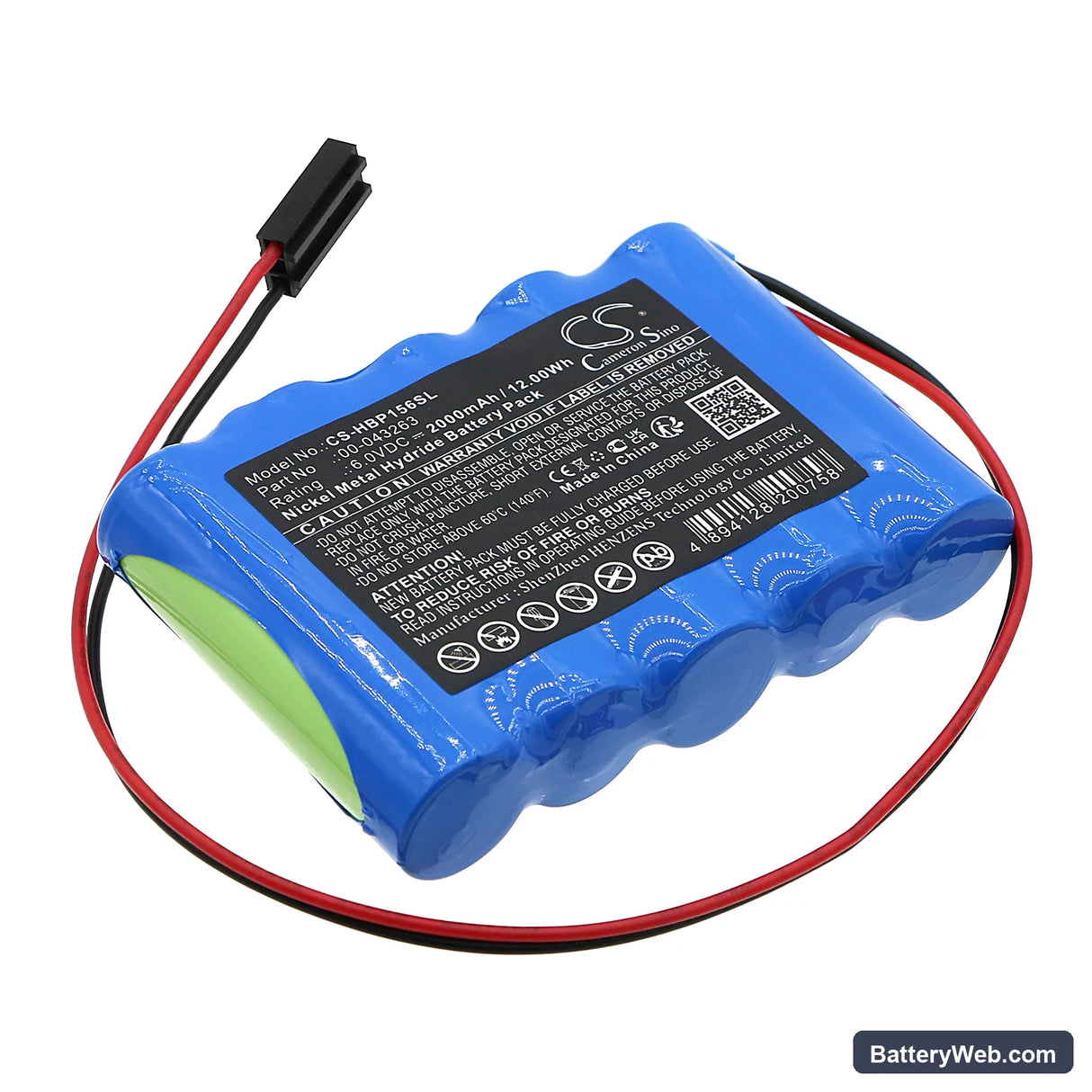 Hobart Quantum Digital Deli Scale Label Printer Replacement Battery, 6V, 2000mAh, Ni-MH 1