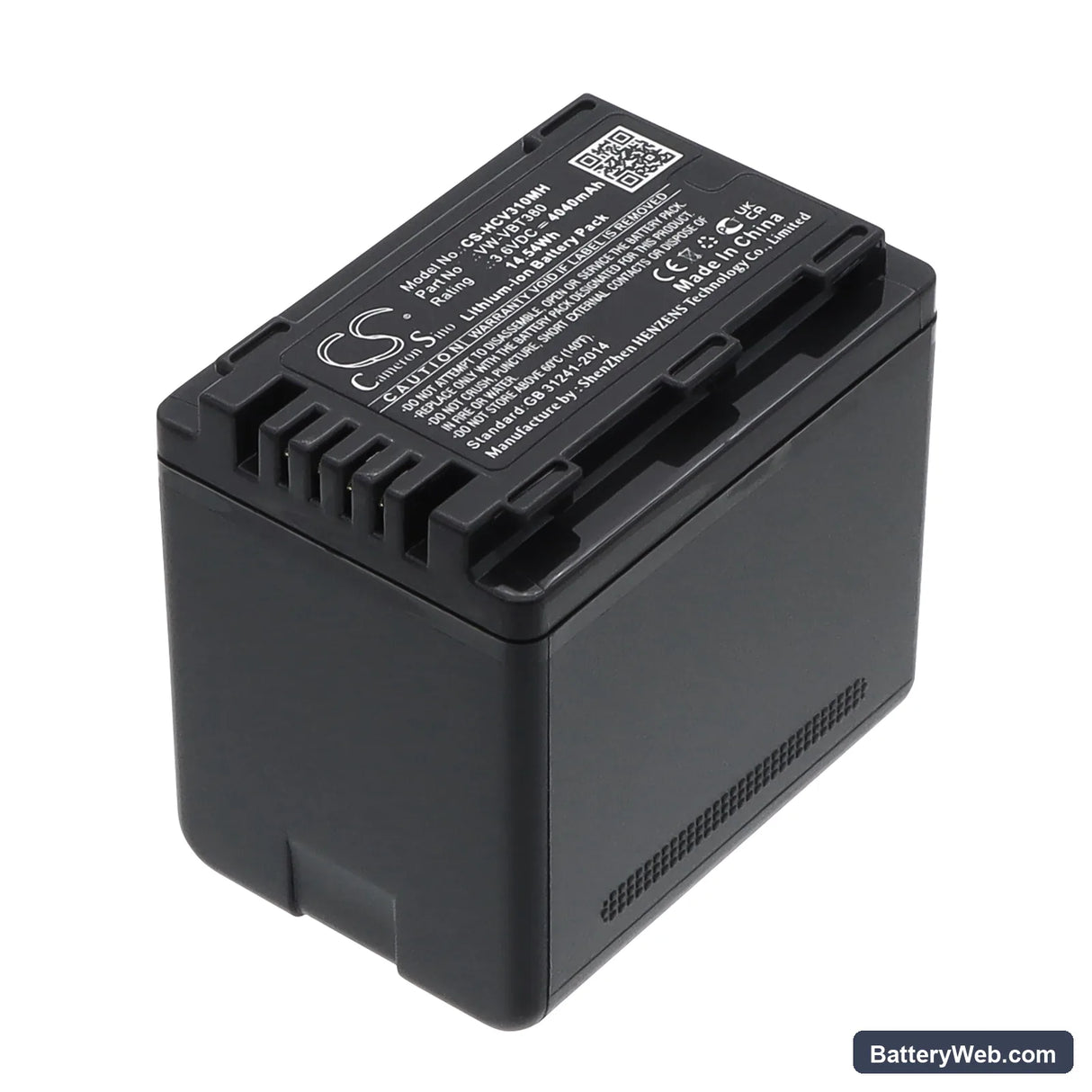 Panasonic HC-W570 Replacement Battery, 3.6V, 4040mAh, Li-ion 1