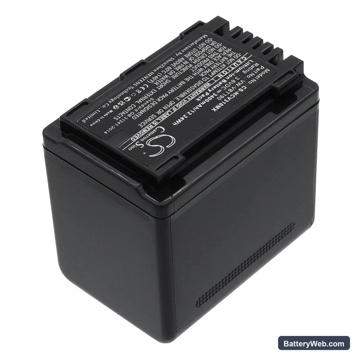 Panasonic HC-V520M Replacement Battery, 3.6V, 3400mAh, Li-ion 2