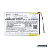 Sony NW-HD1 MP3 Player Replacement Battery, 3.7V, 800mAh, Li-Polymer 3