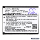 Sony NW-HD5 Silver Replacement Battery, 3.7V, 980mAh, Li-ion 3
