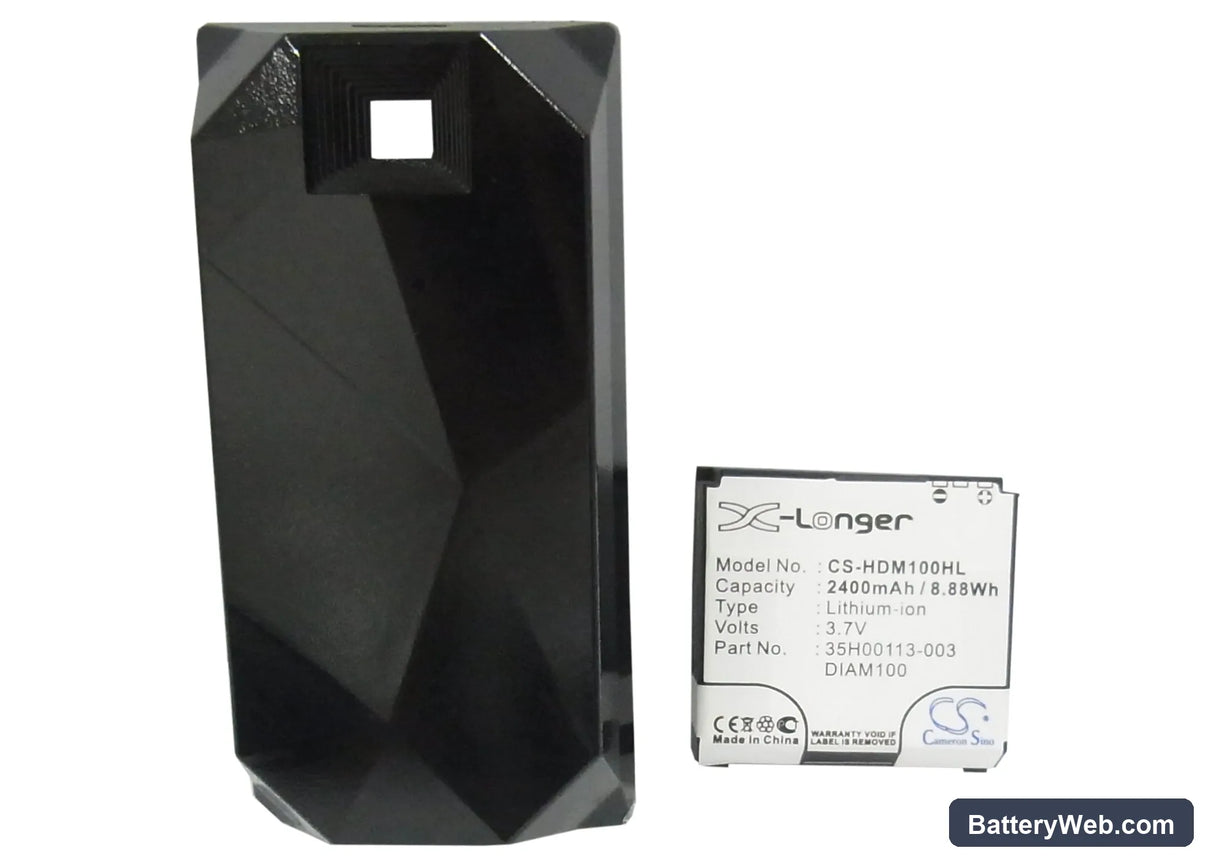 HTC Diamond Replacement Battery, 3.7V, 2400mAh, Li-ion 5
