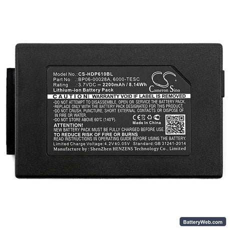 HandHeld Dolphin 6100 Replacement Battery, 3.7V, 2200mAh, Li-ion 5