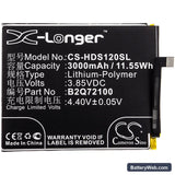 HTC Desire 12s Replacement Battery, 3.85V, 3000mAh, Li-Polymer 3
