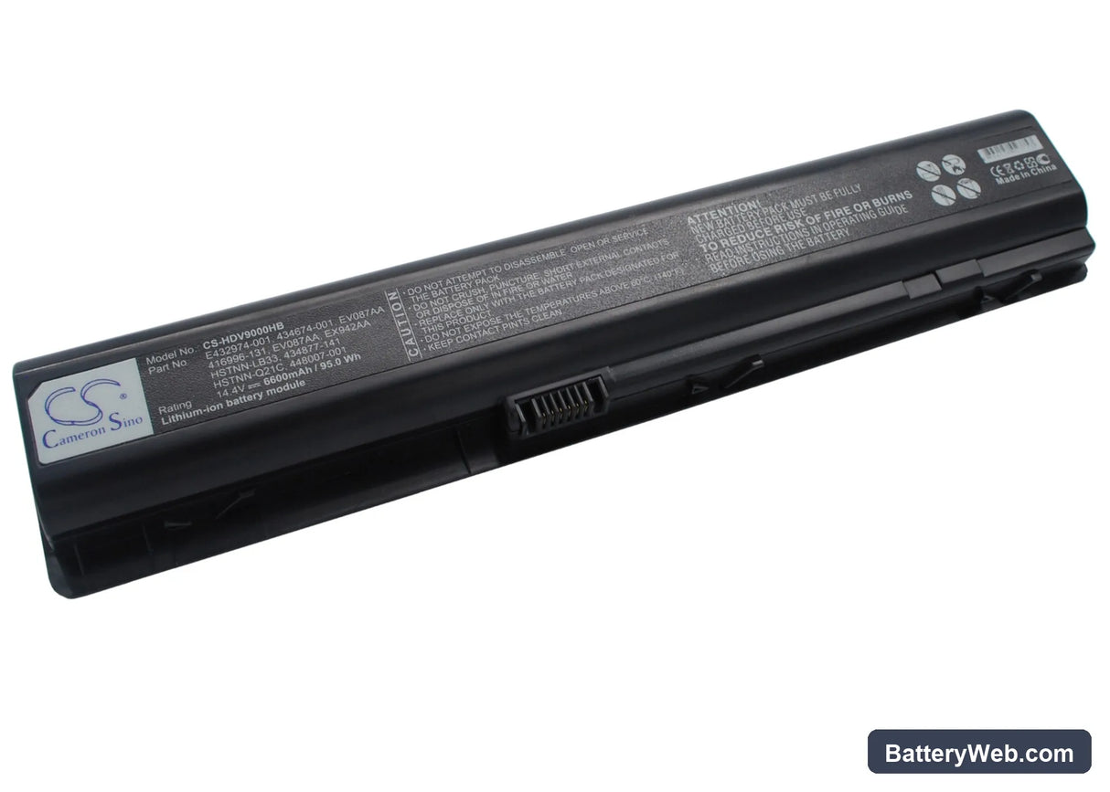 HP Pavilion dv9047EA Replacement Battery, 14.4V, 6600mAh, Li-ion 2
